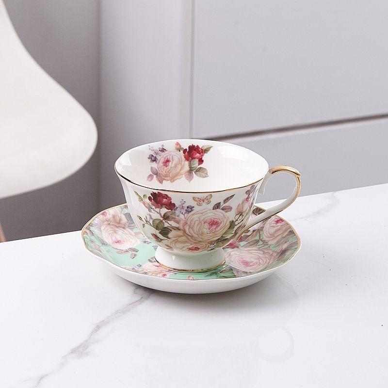 British foreign trade export ceramic coffee  household breakfast afternoon tea set flower tea  good-looking cup set