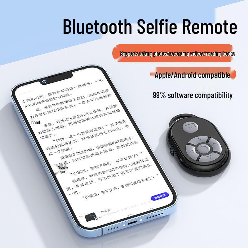 Multifunksjonell trådløs Bluetooth-selfiestangfjernkontroll for Android/iOS