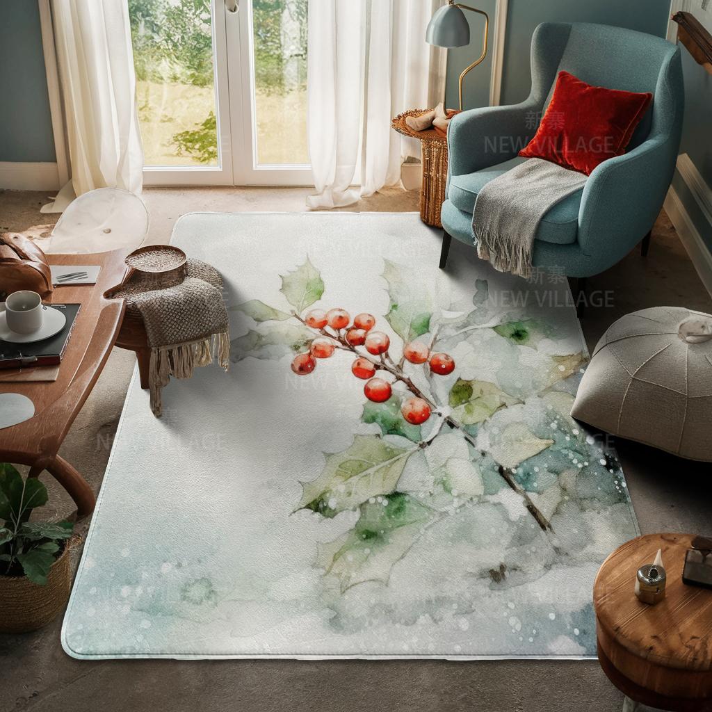 House Entrance Carpet Home Door Mat Living Room Bath Foot Bathroom Non-slip Water Absorption Rugs Bath Merry Christmas Winter