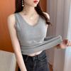 Modal-Baumwolle V-Ausschnitt Spitze Besatz Geripptes Trägertop - Figurbetontes Vielseitiges Camisole für Frühling/Sommer