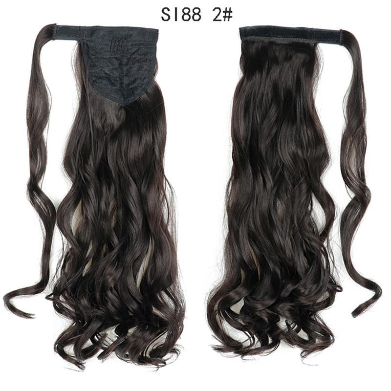 LISI HAIR Long Ponytail Synthetic Wig Pack In Clip Hair Extension Ombre Black Gold Brown Ponytail