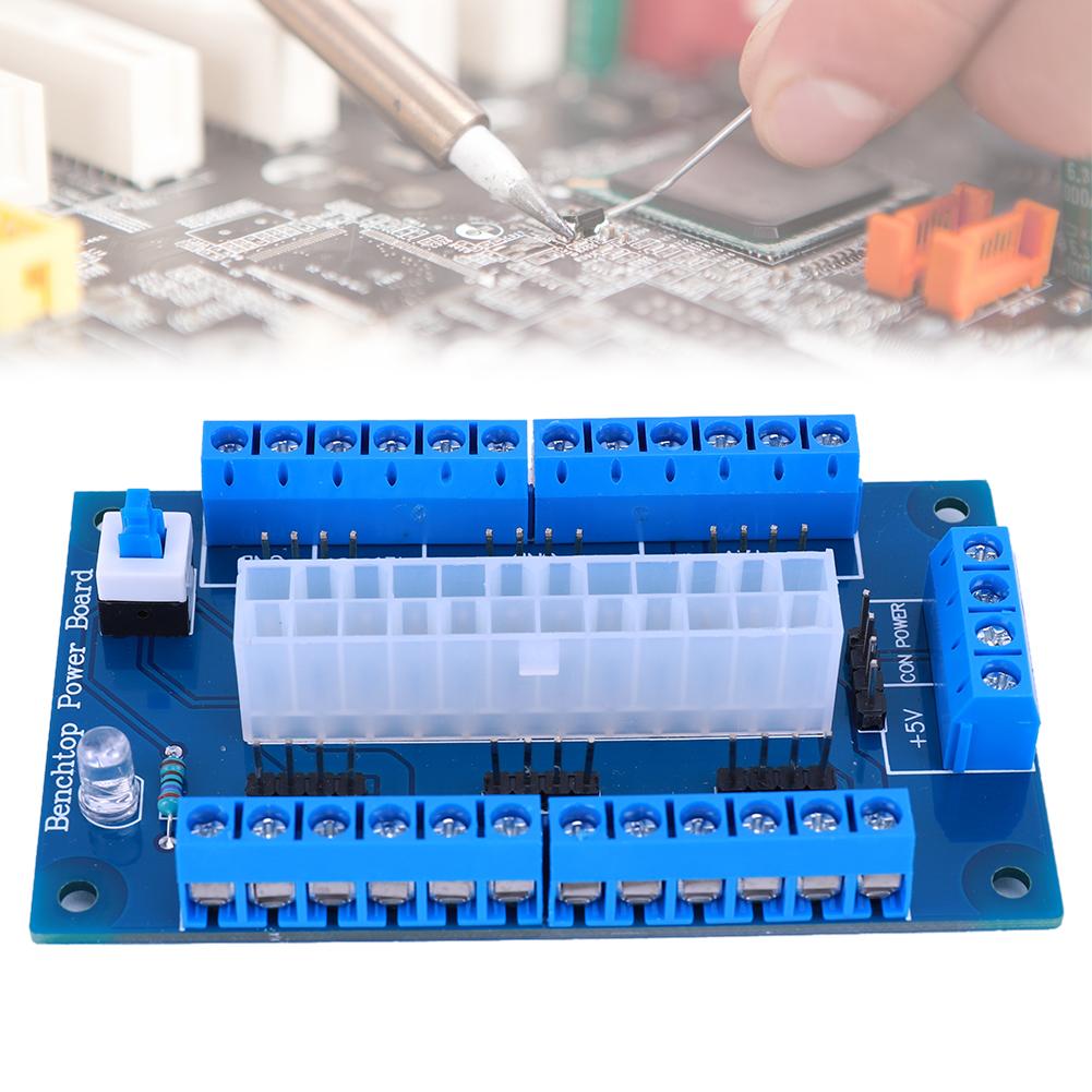 24/20Pin DC Power Adapter Board Module for ATX Adapter Power Breakout Board Module Electronic DC Power Supply Breakout Module