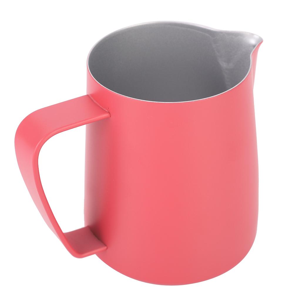 600ml Stainless Steel Milk Frothing Cup Jug Pitcher Latte Art for Home Coffee Shop UseRose Red