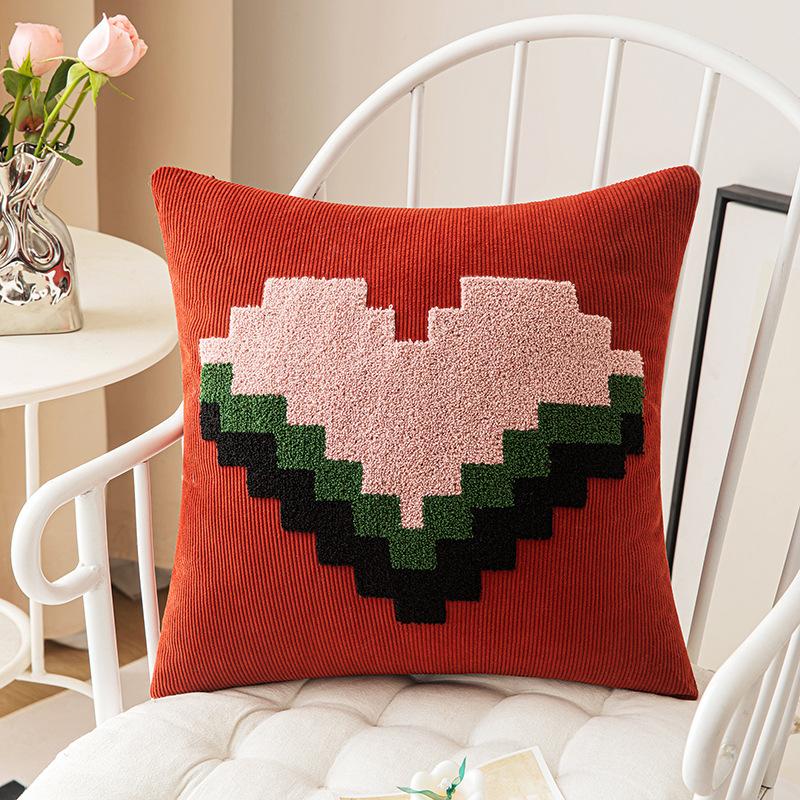 

Вельветовая вышитая подушка в стиле инс, американская новогодняя праздничная декоративная подушка, подушка для спальни, вышитая наволочка 45 * 45cm without core