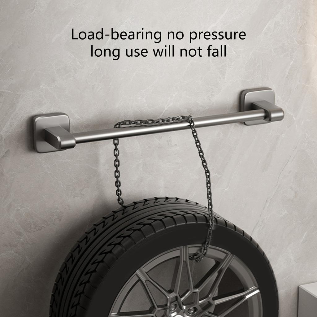 Self-Adhesive Bathroom Towel Storage Rack Wall Mounted Towel Bar Rail Organizers Hanging Towel Holder Easy Installation