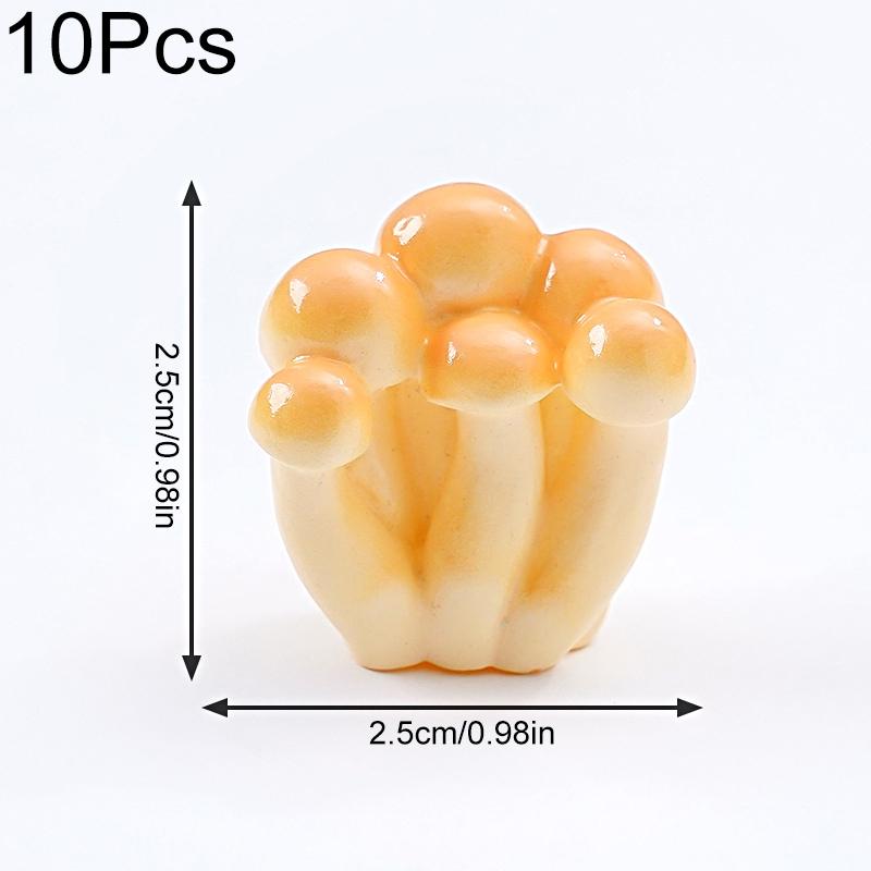 10pcs Mini Ornaments DIY Resin Mushroom Ornaments Cute Simulation Mushroom Black Fungus 11 Styles