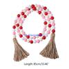 652F 2Pcs Handmade Graduation Party Farmhouse Rustic Bead Garlands with Tassels DIY Wall Hanging Pendant Home Decoration