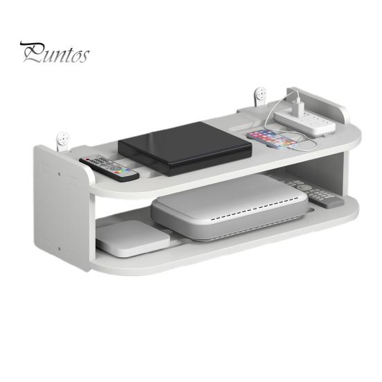 Półka ścienna do routera, organizer listwy zasilającej, dwuwarstwowa konstrukcja, wytrzymała, łatwa instalacja, pływający uchwyt ścienny