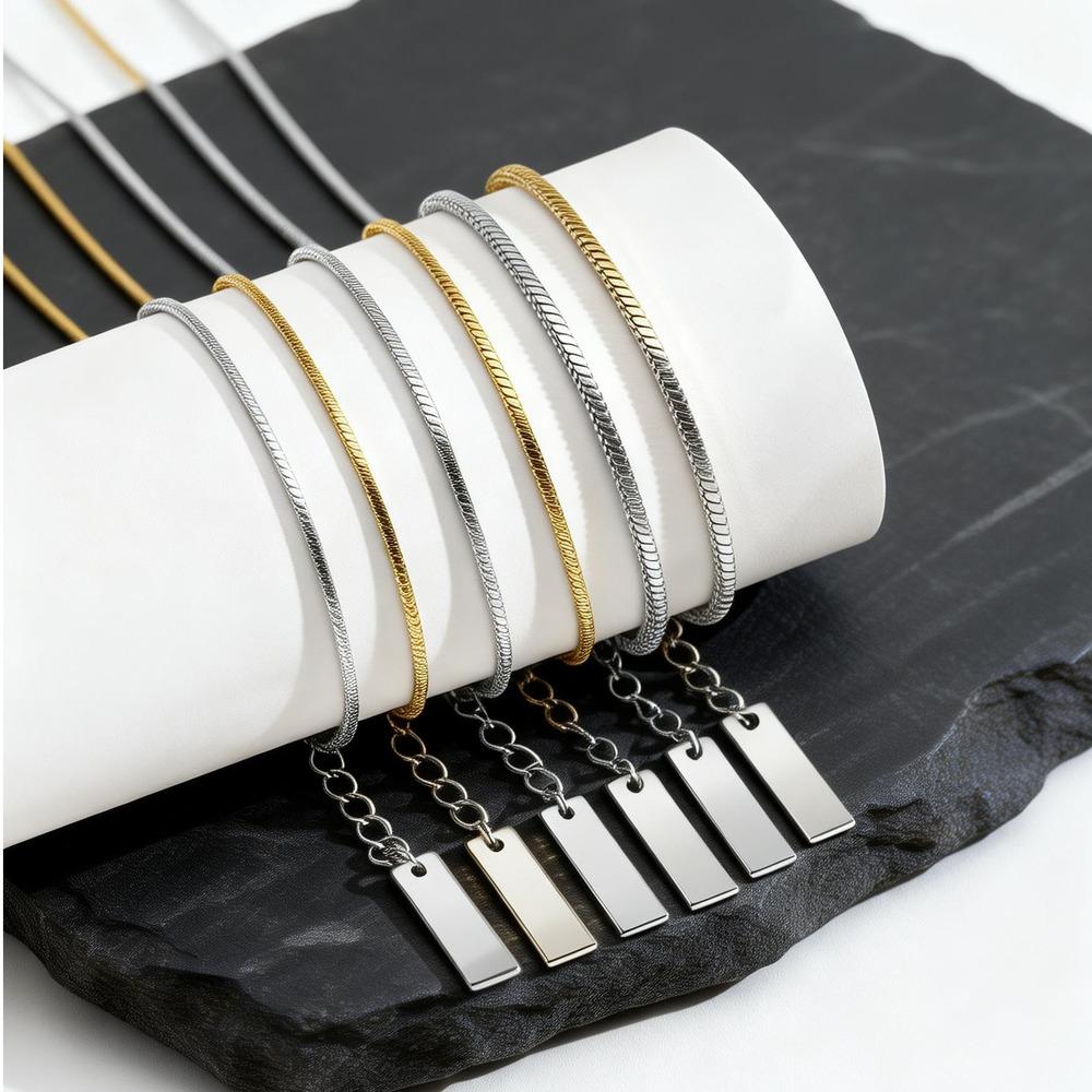 Thin Snake Chain Bracelet for Men Women,Stainless Steel Gold Silver Color Adjustable Wristband,Minimalist Stacked Jewelry Gift