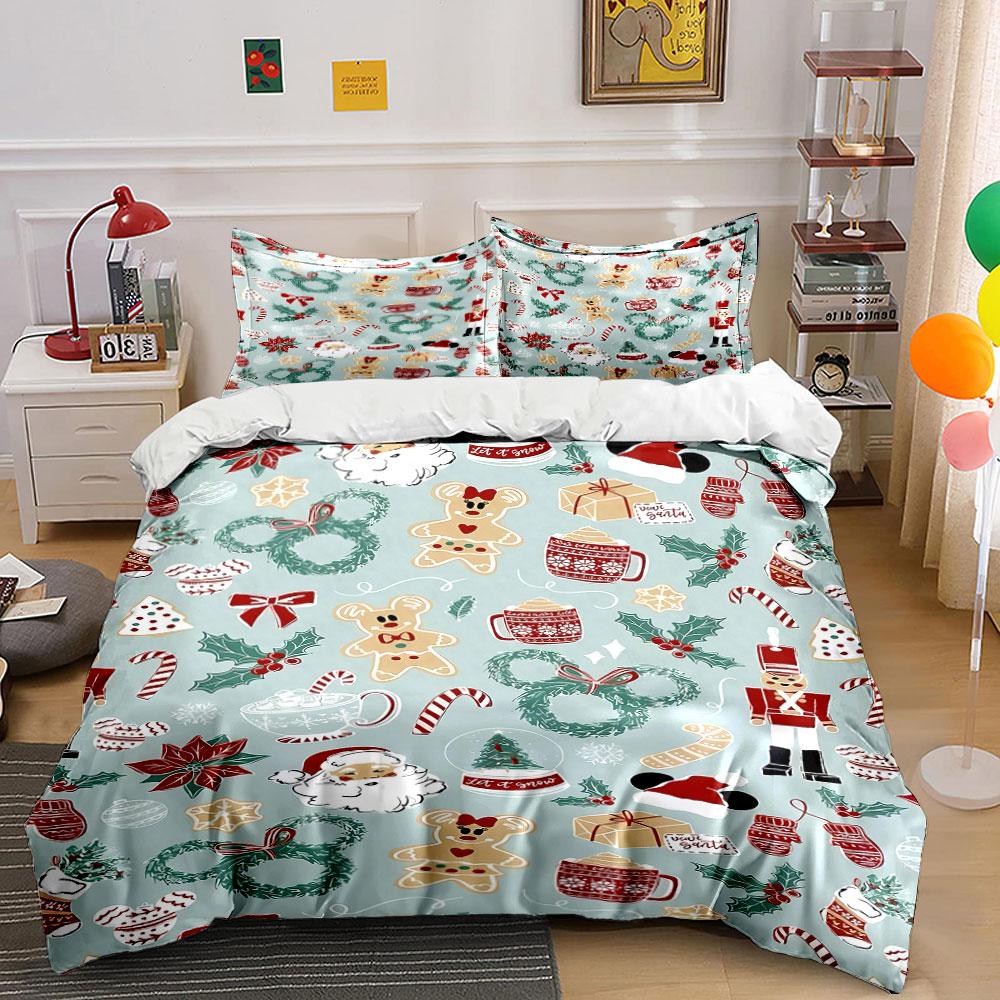 Gingerbread Figures, Holly Wreaths. Bedding Sets Duvet Cover Sets Duvet Covers Pillowcases(1 * Duvet Cover 2 * Pillowcases Without Duvet Insert)
