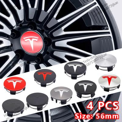 56mm 4 Piece Wheel Tire Center Cap Logo for Original Hub Caps Model3 Model Y Model S X High Quality Auto Accessories