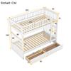 Letti a Castello 90x200cm, Letti per Bambini, Letti Funzionali, Letto a Castello con Cassetti, Letti Trasformabili, Bianco