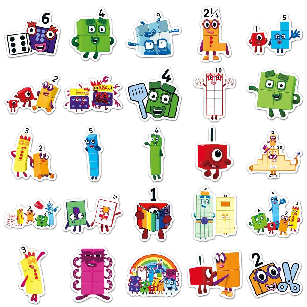 50 Numberblocks Lernanimations-Aufkleber für Handyhüllen & Schreibwaren