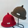 Solid Color Knitted Hat Turned-up Brim Melon-shaped Hat Minimalist Beanie Hat