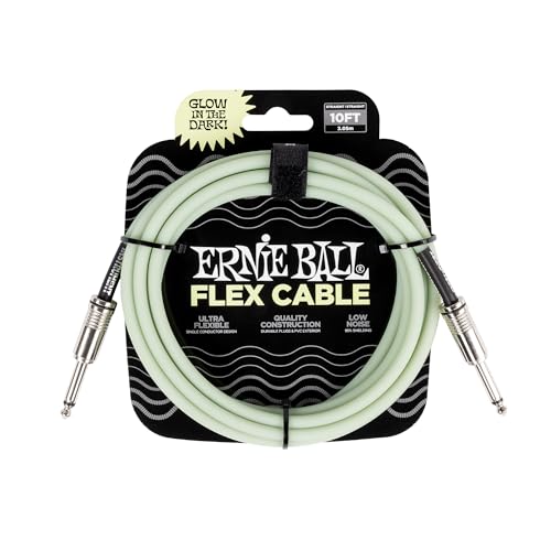Ernie Ball 6436 FLEX INSTRUMENT CABLE 3.04m S-S type Glow-In-The-Dark