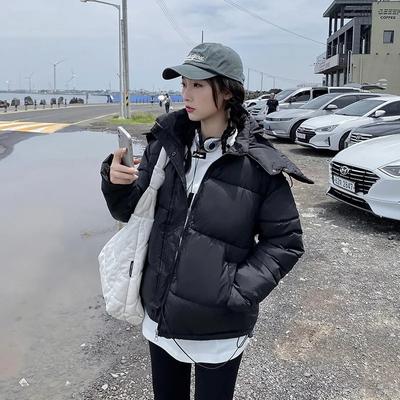 2024 New Korean Women's Parkas Winter Loose-fit Short Cotton-padded Coat Hooded Thicken Cropped Puffer Jacket Bomber Outerwear