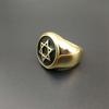 Heißer Verkauf Goldfarbe 316L Edelstahl Herren Hip Hop Davidstern Ringe Mode Vintage Hexagramm Ring Schmuck