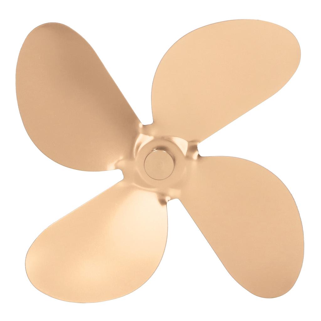 Stove Fan Blade Aluminium Alloy 4 Blades Set Kit with Hex Wrench Screw for Replacement Bronze