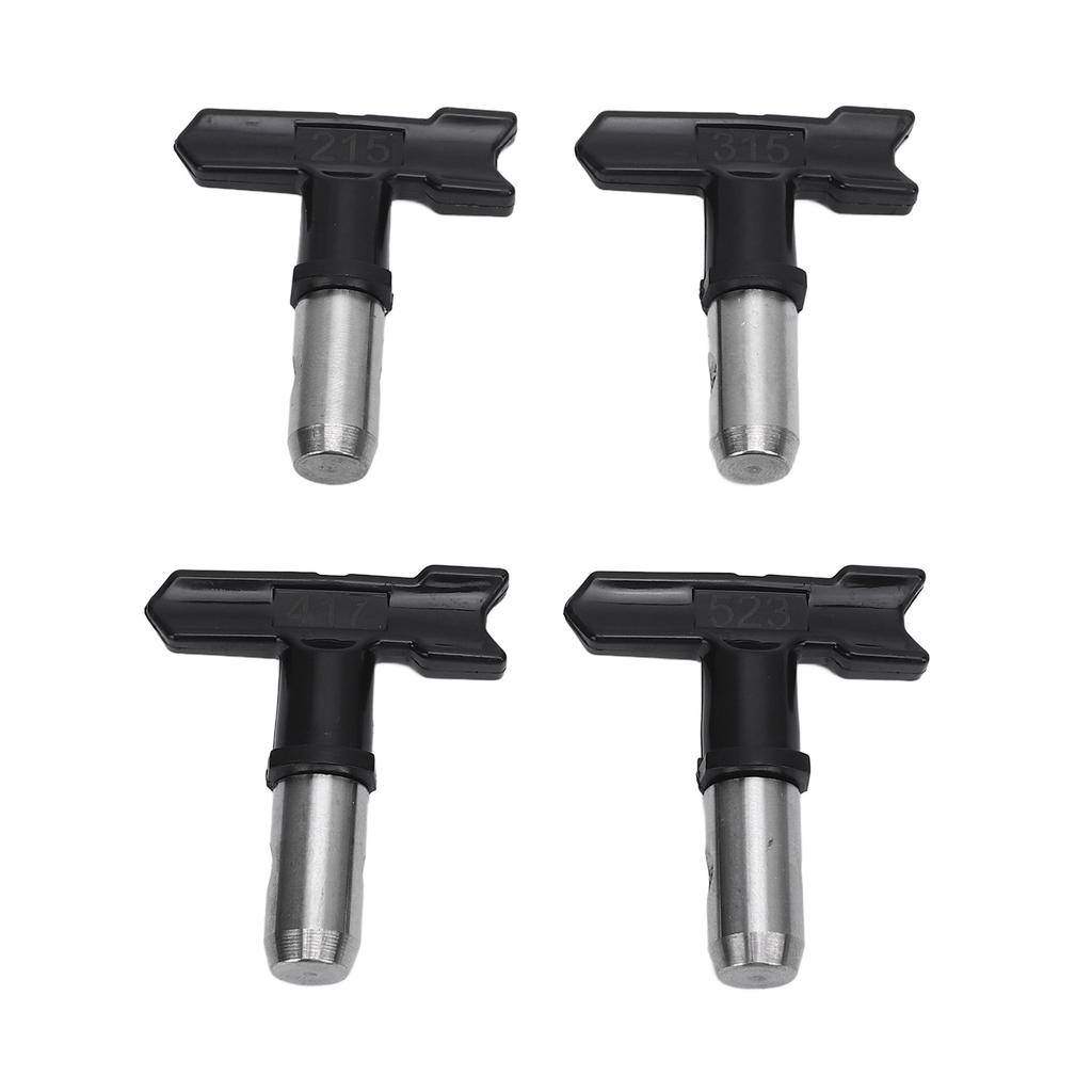4 Sets Airless Paint Spray Tip 215 315 417 523 Black Latex Paint Spray Nozzle for Furniture Fence