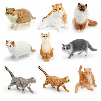 Lifelike Realistic Pet Figurines PVC Cat Action Figures Cat Statue Ornament  Kids Doll Toy