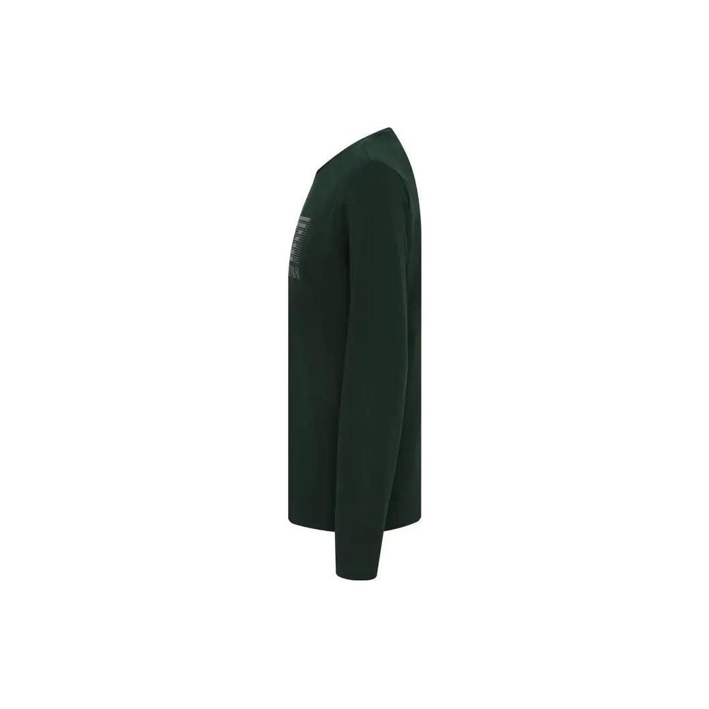 Emporio Armani EA7 Letter Print Crew Neck Long Sleeve T-Shirt Men Tops Military-Green 6LPT64-PJ03Z-1860