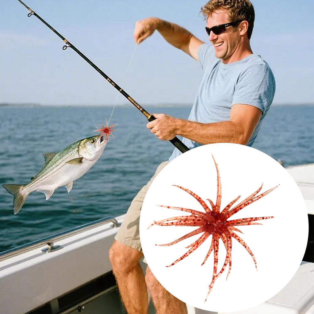 Esca Ricci di Mare 2 Pezzi Silicone Morbido Galleggiante Realistico Attrezzatura da Pesca Dado Esca da Pesca per Acqua Dolce Acqua Salata Fiume Lago