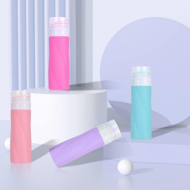 Silikonowe butelki podróżne na kosmetyki Butelki podróżne Szczelne butelki na szampon podróżny Butelki podróżne 3 uncje Płynne akcesoria podróżne do napełniania