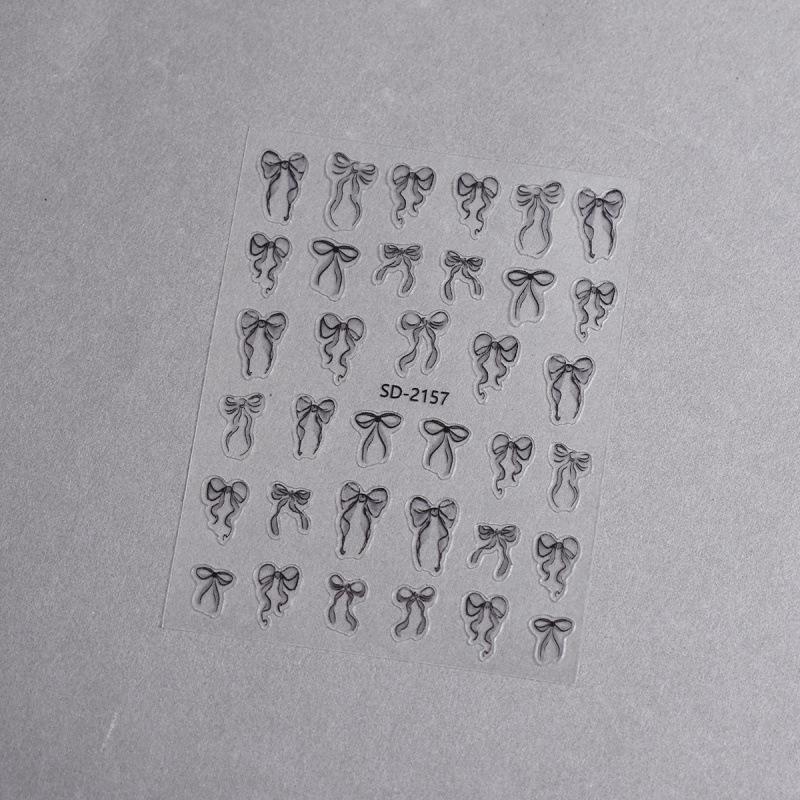 3D Ballet Bow & Ribbon Nail Stickers - DIY Nail Decals & Embossed Ornaments