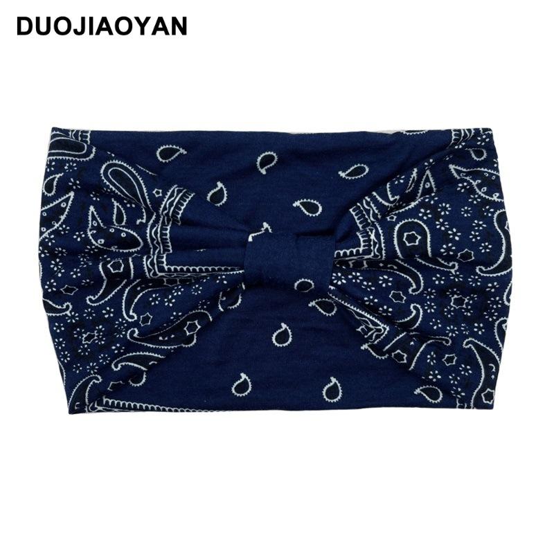 Knot Headband, Color Blocked Pattern Printed Sports Headband, Fashionable Polka Dot Wide Edge Elastic Headband