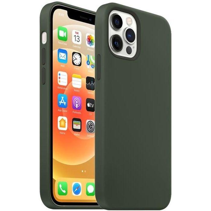 Coque pour iPhone 12 - Premium - Vert Nuit - Antichoc - Anti-dérapante - Souple
