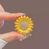 1Pc Charm Enamel Sunflower Bee Brooch Korean Fashion Pin Personalized Creative Jewelry Accessories Party Banquet Birthday Gift