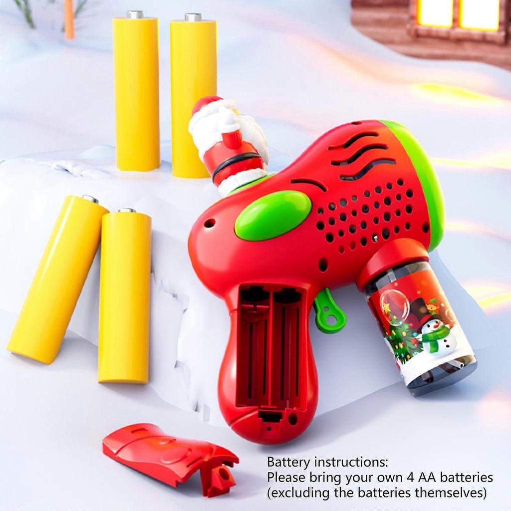Bubble Guns with Automatic Blowing Bubbling Santa Shape Perfect for Outdoor Activities Bubble Blasting Guns for Kids Red