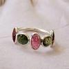 Tourmaline Natural 925 Sterling Silver Eternity Pear Ring Sz 7 US Gift  Ring A31