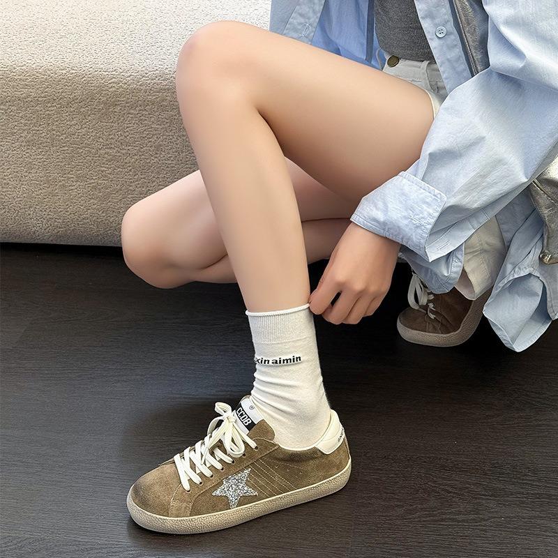 Star little white shoes women's autumn new retro old versatile board shoes student street shooting casual shoes tide