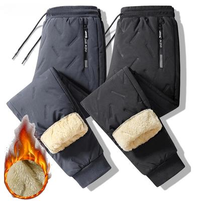 New Fleece Warm Winter Pants Casual Thicken Joggers Pants Vintage Thermal Padded Trousers High Street Black Sweatpants Women Clothes