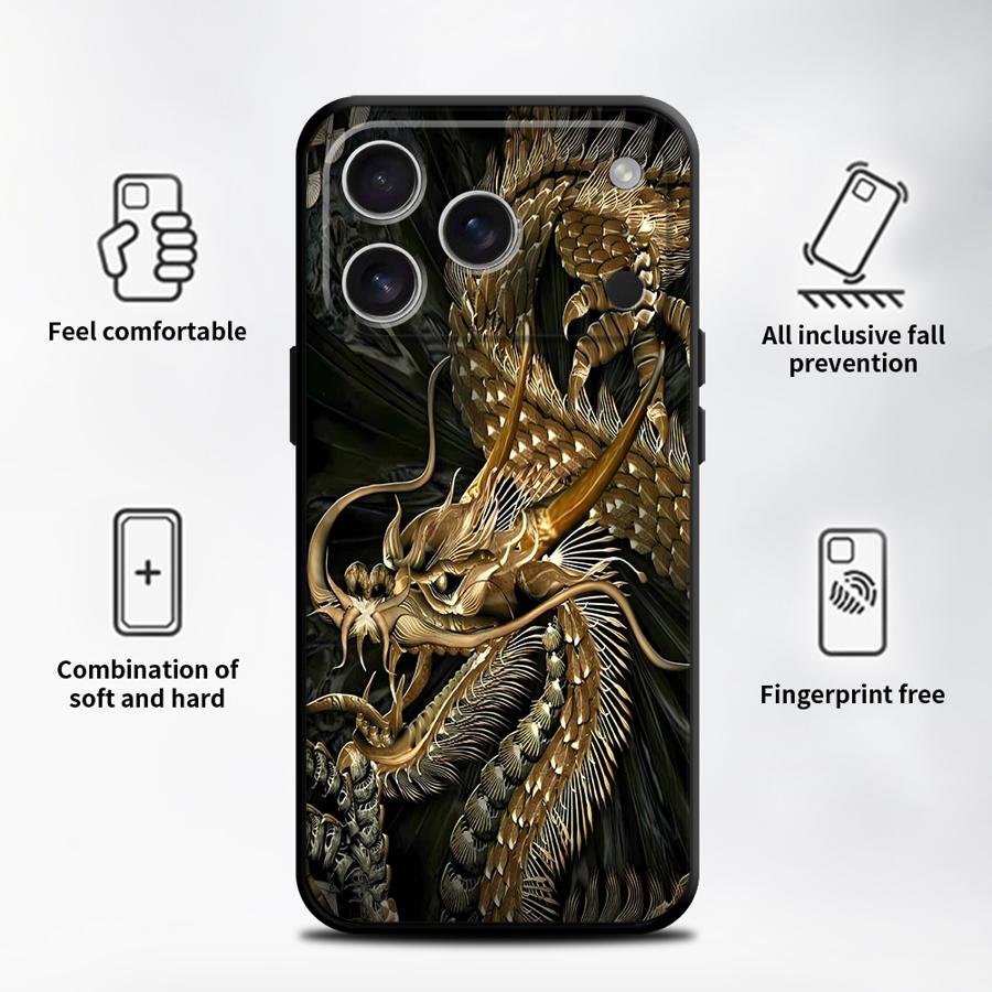 Tiger Dragon Case for Apple iPhone 17 Pro Max 13 11 12 Air XR XS MAX 16 14 15 Pro 7 8 Funda Phone Cover