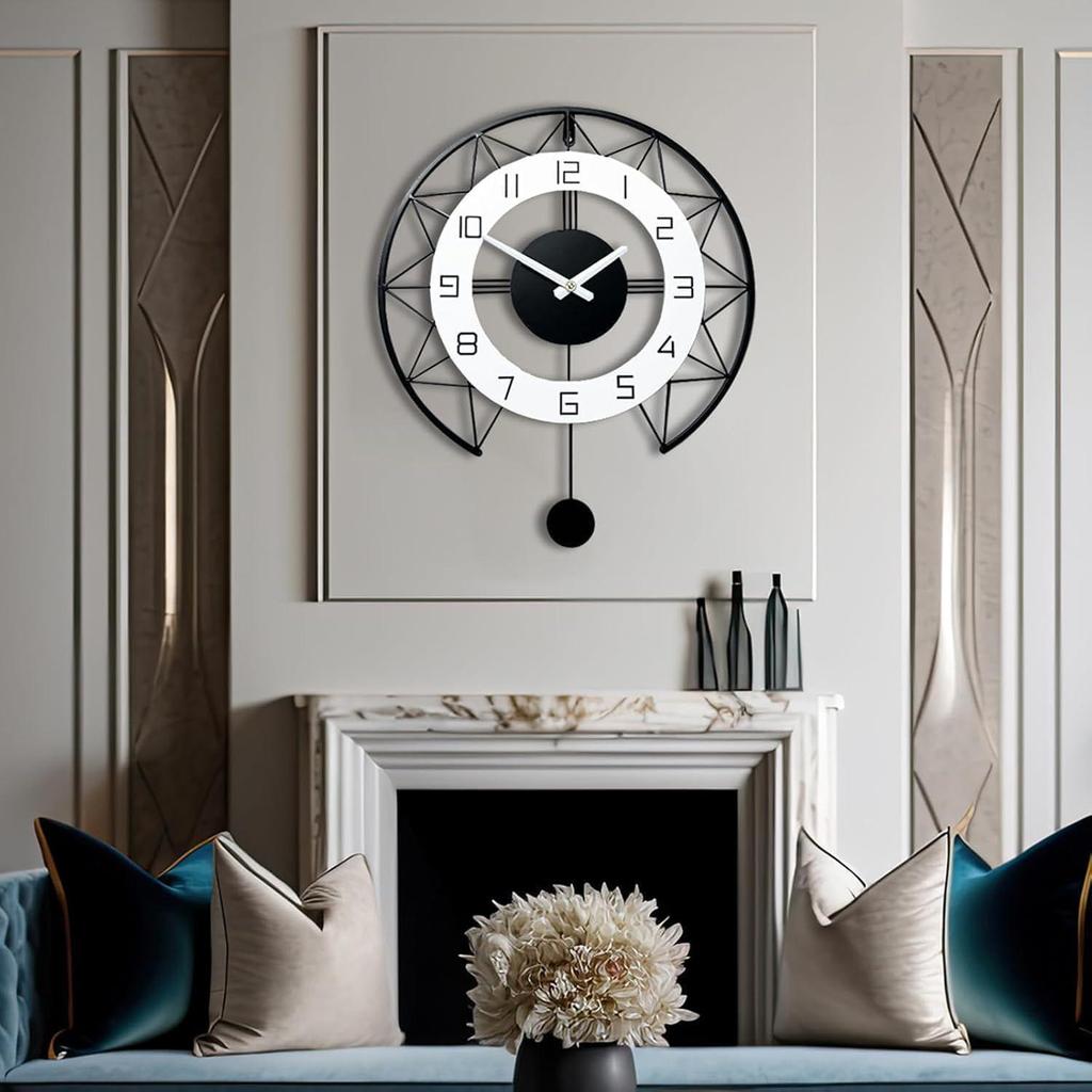 Metal Antique Analog Wall Watch for Living Room | Decorative Large Wall Clock Interior Design Items for Home