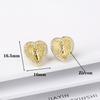 Gold-Color Religious Saint Jude Zirconia Women's Stud Earrings  For Women Virgin Mary Believer Ear Jewelry Daily Party Gifts