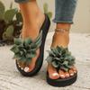 Flower Women Summer Casual Beach Home Shoes Sandals Flip Flops