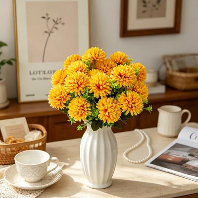 Artificial Flowers Silks Ball Chrysanthemum Home Room Table Wedding Bridal Bouquet Decora Festival Outdoor Garden Yard DIY Gifts