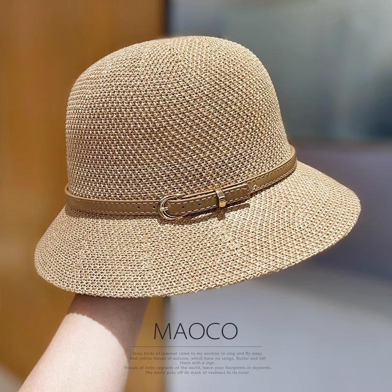 Hat Women's Spring and Autumn Sunshade Fashion Bucket Hat Temperament Casual with New Travel Sunscreen Show Face Small Top Hat