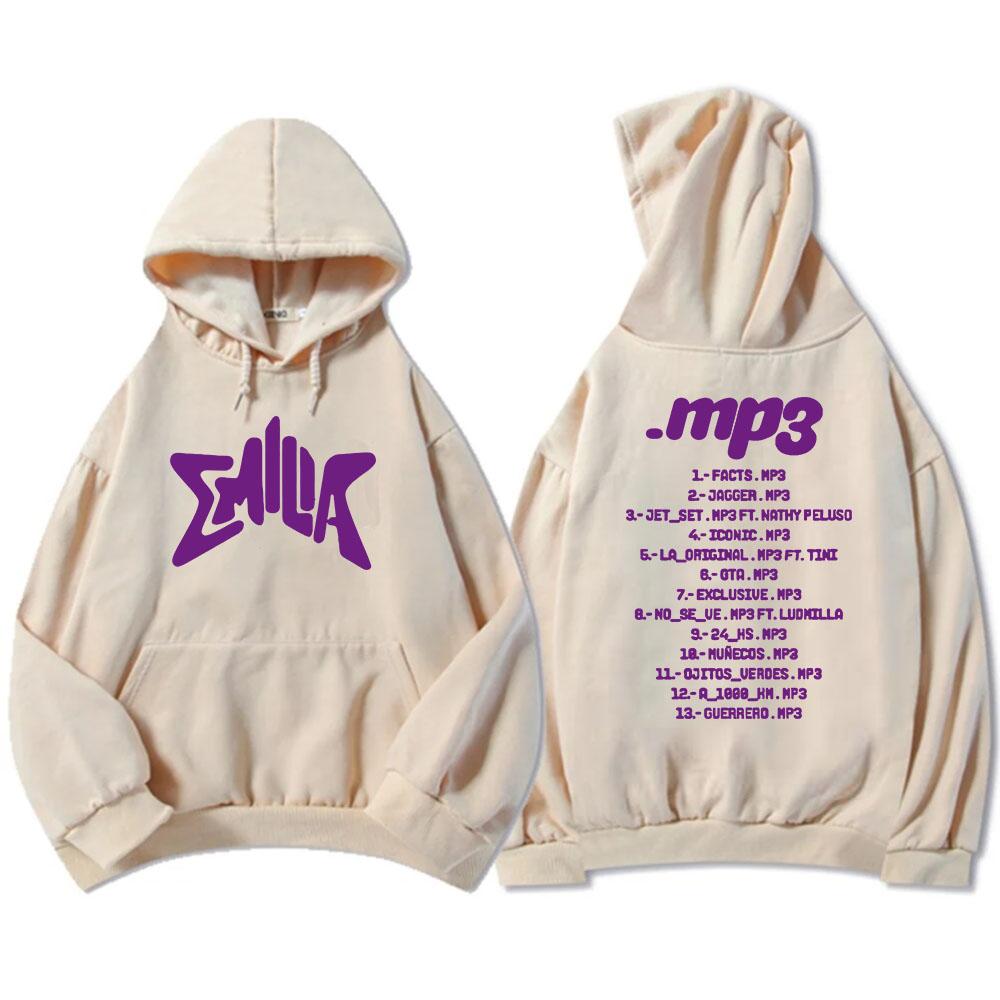 Streetwear Album MP3 Emilia Mernes Hoodies Men Hooded Sweatshirts Sudaderas Hombre Comfortable Long Sleeve Clothes Mens