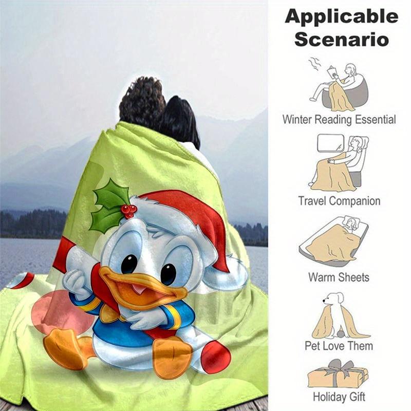 1pc, Christmas Donald Duck Holiday Home Decorative Blanket Festive Gift for Family, Couch Cover, Outdoor Throw, Travel