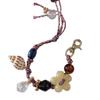 Crafted Flower Shell Beaded Adjustable Wristband Keychain Accessory Design