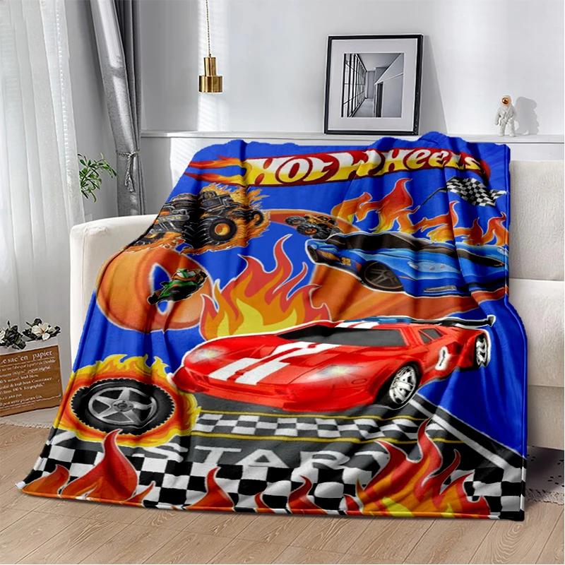 

2025 New new H-Hot Wheels Racing Car Cartoon Flannel Blanket,Soft Throw Blanket for Home Bedroom Bed Sofa Travel Cover Kid Gift 75x90cm