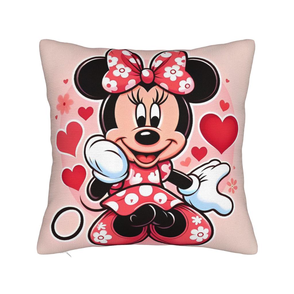 Cute Minnie Mouse Square Pillow Covers Polyester Home Famous Popular Cartoon Cushion Case Cool Decor Pillow Cover 45*45