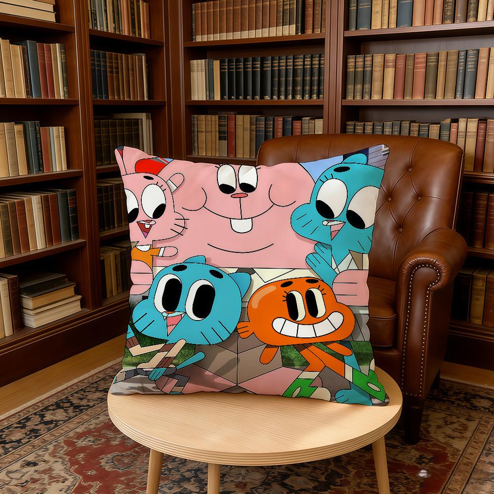 A-Amazing W-World Animation Of G-Gumball cushion cover Home Office Birthday Anniversary Gifts Soft Skin Friendly Cushion Cover