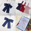 Polka Dot Long Handle Bow Tie Jk Uniform Accessory With Woven Fabric For Daily Wear