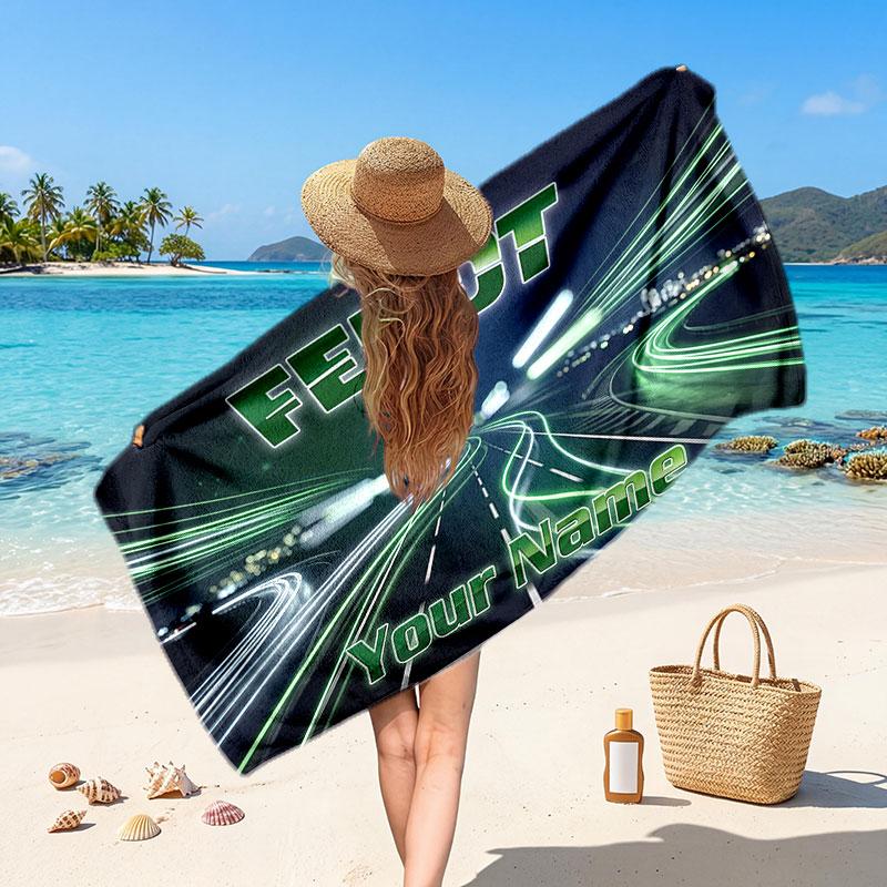 Fendt Benutzerdefinierter Name Text Strandtuch, Weiches Saugfähiges Handtuch Strand Pool Reise Persönliches Geschenk