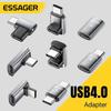 Essager USB4.0 40Gbps OTG Adapter 240W Fast Charging Converter 90 Degree USB Type C Data Adapter For Phone Macbook Laptop 8K60Hz